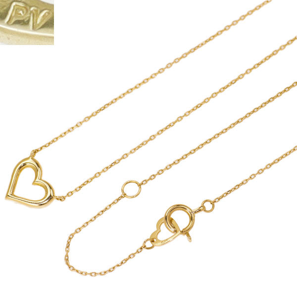 Ponte Vecchio K18YG Diamond Pendant Necklace 0.09ct Heart 