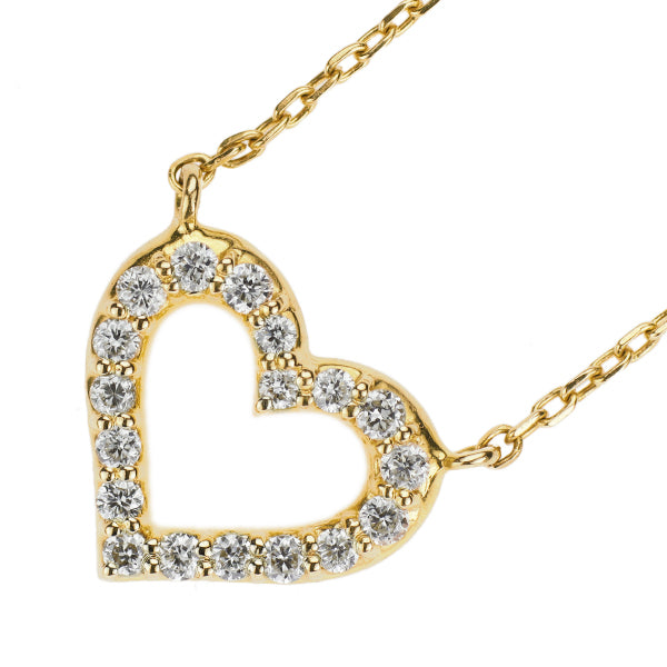 Ponte Vecchio K18YG Diamond Pendant Necklace 0.09ct Heart 