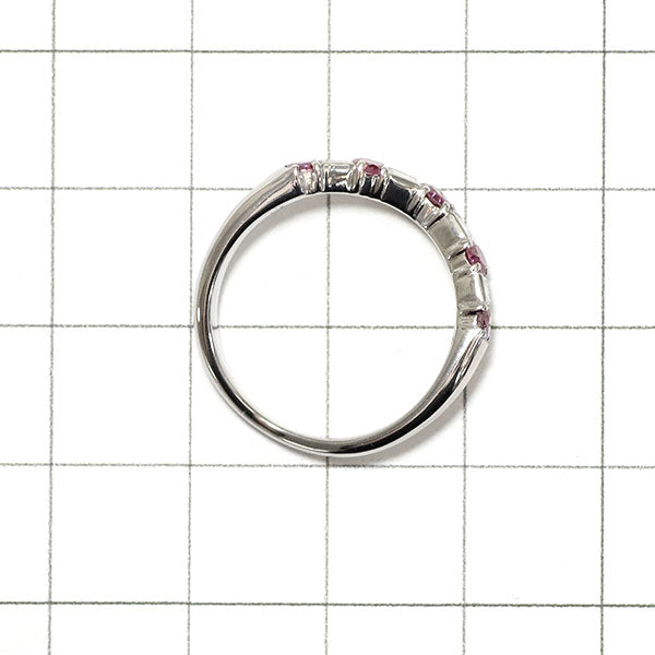 Pt900 Treated Purple Diamond Ring 0.37ct D0.17ct V-Shape 