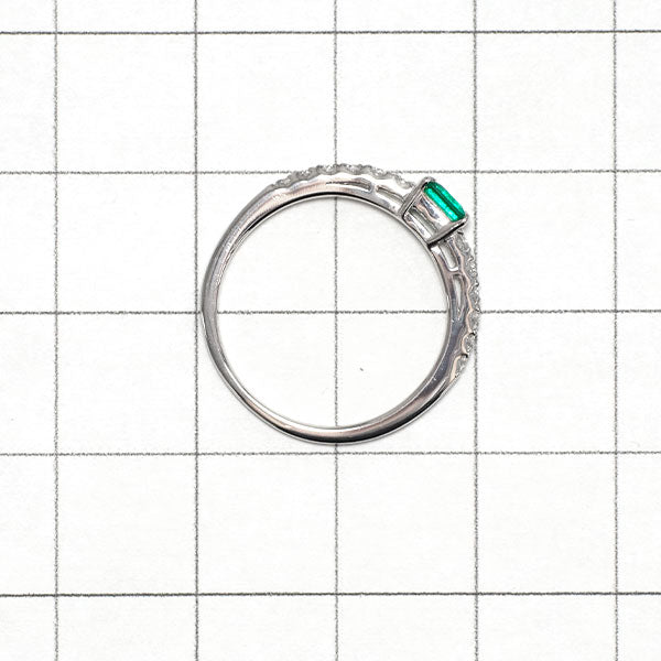 Pt900 Emerald Diamond Ring 0.18ct D0.17ct 