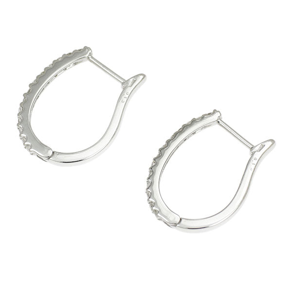 K18WG Diamond Earrings 0.26ct Hoop 