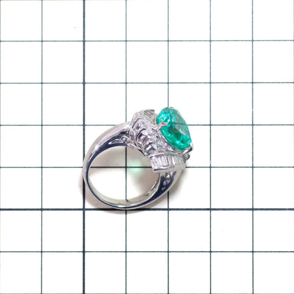 Pt900 エメラルド ダイヤモンド リング 5.24ct D1.48ct