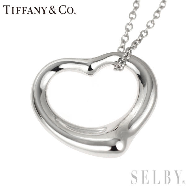 Tiffany Pt950 pendant necklace open heart 