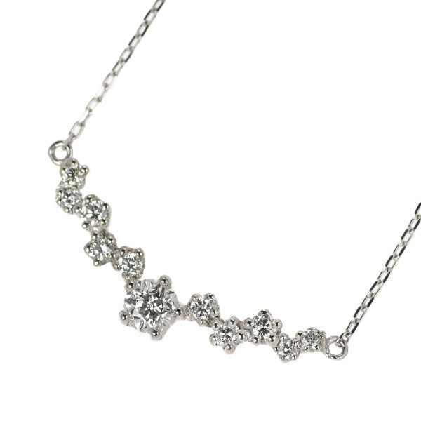 wish upon a star K18WG ダイヤモンド ペンダントネックレス 0.089ct D0.08ct