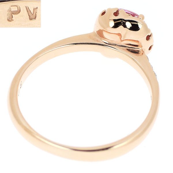 Ponte Vecchio K18PG Pink Sapphire Diamond Ring 0.85ct D0.08ct 