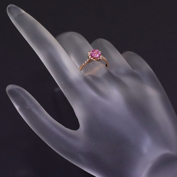 Ponte Vecchio K18PG Pink Sapphire Diamond Ring 0.85ct D0.08ct 