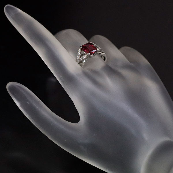 Pt900 Rubellite Diamond Ring 1.61ct D0.11ct 