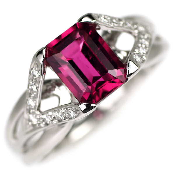 Pt900 Rubellite Diamond Ring 1.61ct D0.11ct 