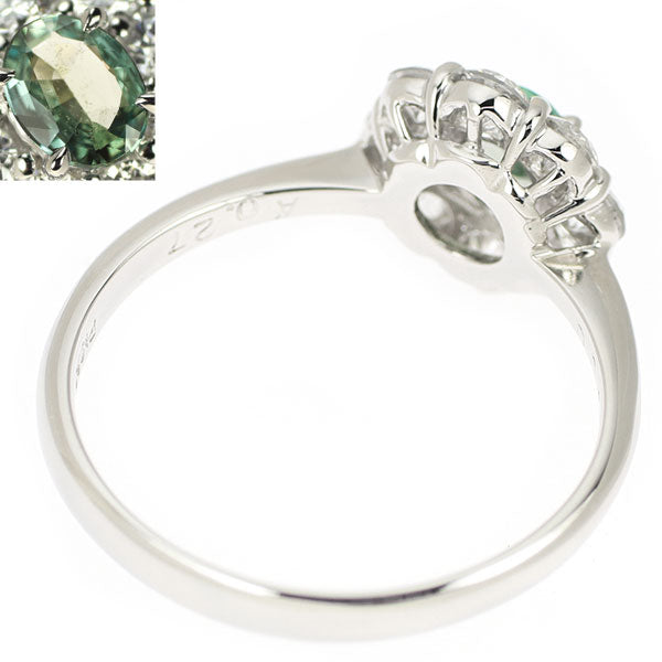 Rare Pt900 Alexandrite Diamond Ring 0.27ct D0.62ct 