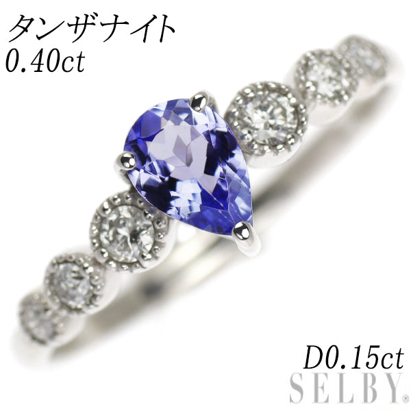 K18WG Tanzanite Diamond Ring 0.40ct D0.15ct 