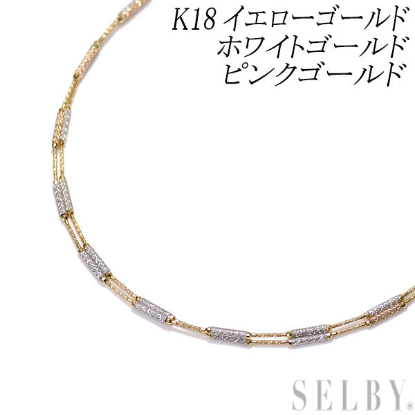 K18YG/WG/PG necklace and bracelet, magnetic type 