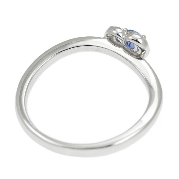 Pt950 Sapphire Diamond Ring 0.18ct D0.05ct Heart 