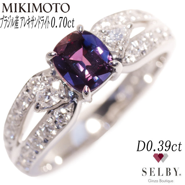 MIKIMOTO Pt950 Brazilian Alexandrite Diamond Ring 0.70ct 0.39 Rare #11.0《Selby Ginza Store》【S Like New Polished】【Used】 