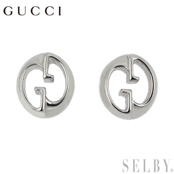 Gucci K18WG earrings with GG logo 