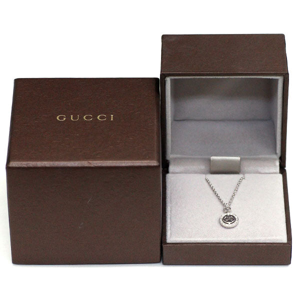 Gucci K18WG Diamond Pendant Necklace Icon Toile 