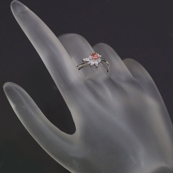 Pt900 ファンシーカラーサファイア ダイヤモンド リング 0.287ct D0.24ct