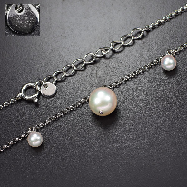 Pearly Tamikimoto K18WG Akoya pearl necklace, diameter approx. 3.7-6.9mm, station 