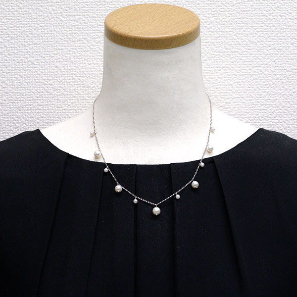 Pearly Tamikimoto K18WG Akoya pearl necklace, diameter approx. 3.7-6.9mm, station 