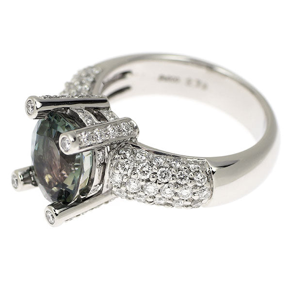 Pt900 Tourmaline Diamond Ring 2.73ct D0.94ct 