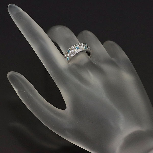 Rare Pt900 Paraiba Tourmaline Diamond Ring 0.16ct 0.47ct 