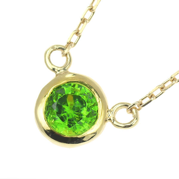 Rare K18YG Demantoid Garnet 0.236 Pendant Necklace 