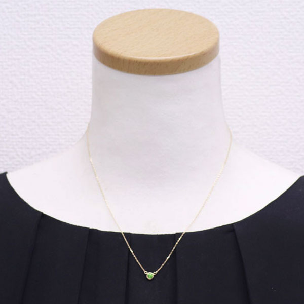 Rare K18YG Demantoid Garnet 0.236 Pendant Necklace 