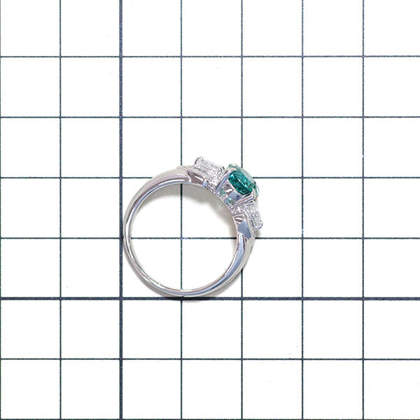 Pt900 グリーントルマリン ダイヤモンド リング 1.82ct D0.58ct