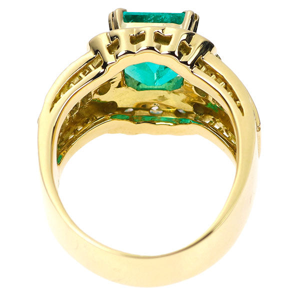 K18YG Emerald Diamond Ring 2.83ct D2.27ct 