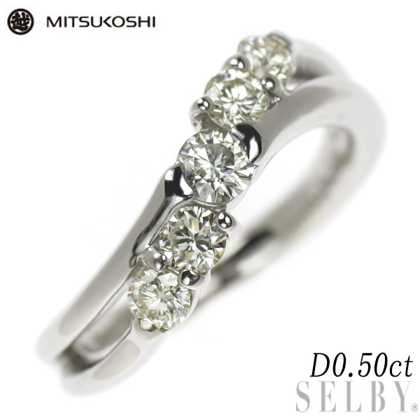 Mitsukoshi Pt900 Diamond Ring 0.50ct 