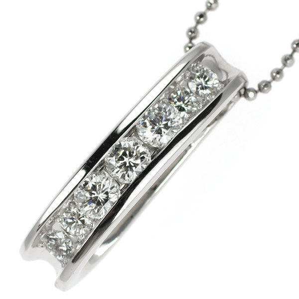 D&amp;D144 Pt Diamond Pendant Necklace 0.46ct D0.17ct 