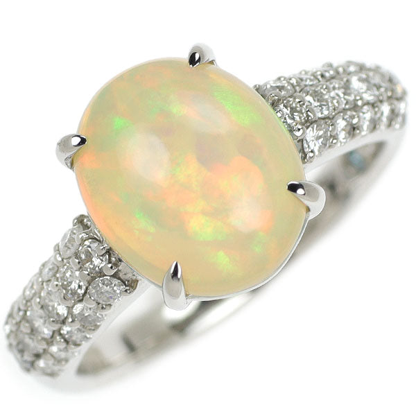 Pt900 Opal Diamond Ring 2.66ct D0.52ct 