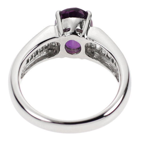 Pt900 Purple Sapphire Diamond Ring 2.543ct D0.37ct 