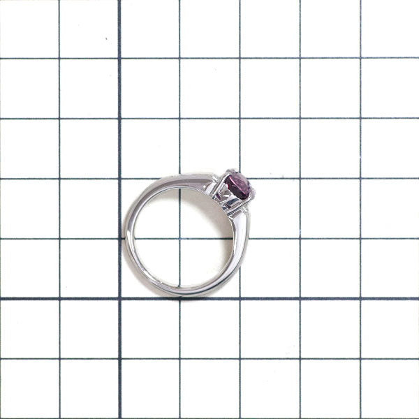 Pt900 Purple Sapphire Diamond Ring 2.543ct D0.37ct 