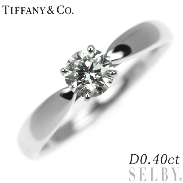 Tiffany Pt950 Diamond Ring 0.40ct Harmony 