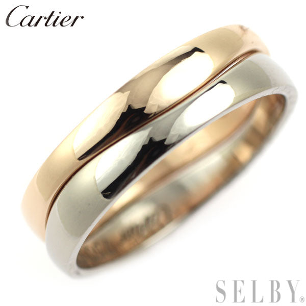 Cartier K18WG/PG Ring Love Me size 52 