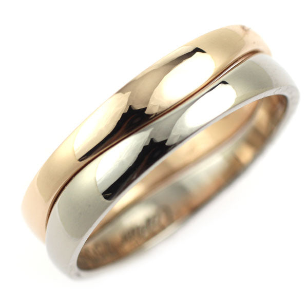 Cartier K18WG/PG Ring Love Me size 52 