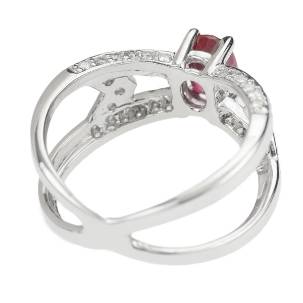 Pt900 Ruby Diamond Ring 0.96ct D0.32ct 