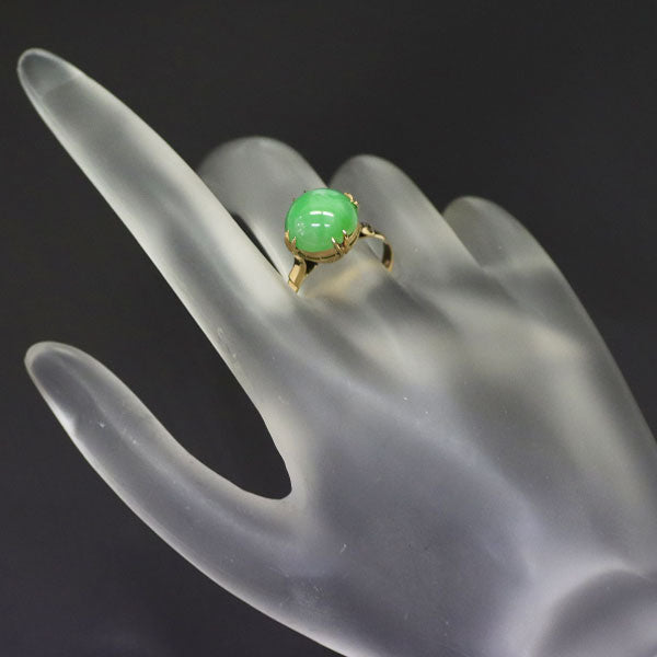 K18PG Jade Ring, Thousand Openwork 