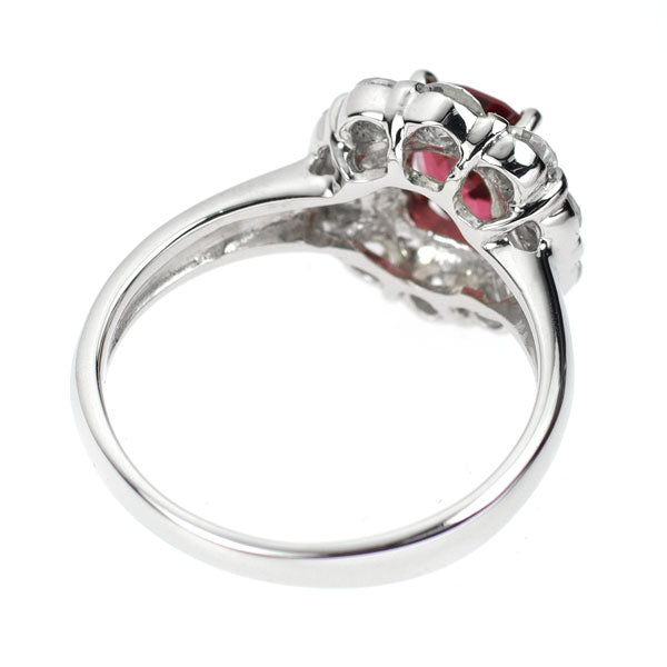 Pt950 Red Spinel Diamond Ring 1.35ct D0.96ct 