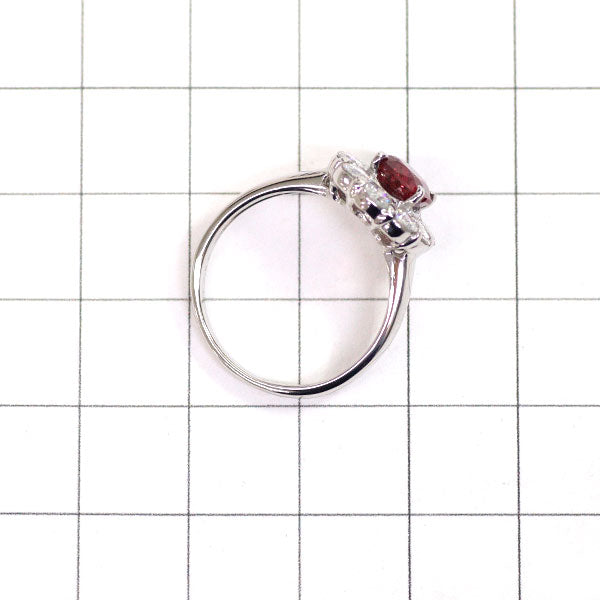 Pt950 レッドスピネル ダイヤモンド リング 1.35ct D0.96ct