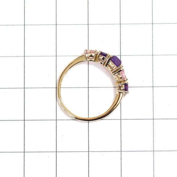 K18YG Amethyst Pink Sapphire Morganite Ring 1.14ct 