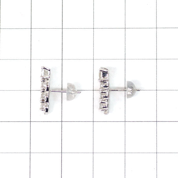 Pt900 ステップ/ラウンド ダイヤモンド ピアス 1.26ct