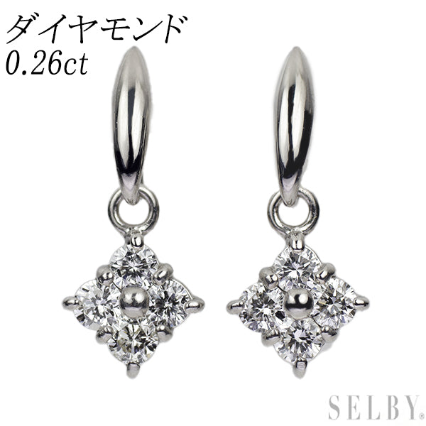 K18WG ダイヤモンド ピアス 0.26ct