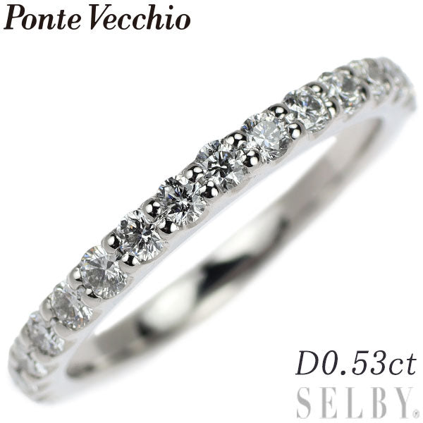 Ponte Vecchio Pt900 Diamond Ring 0.53ct Half Eternity 