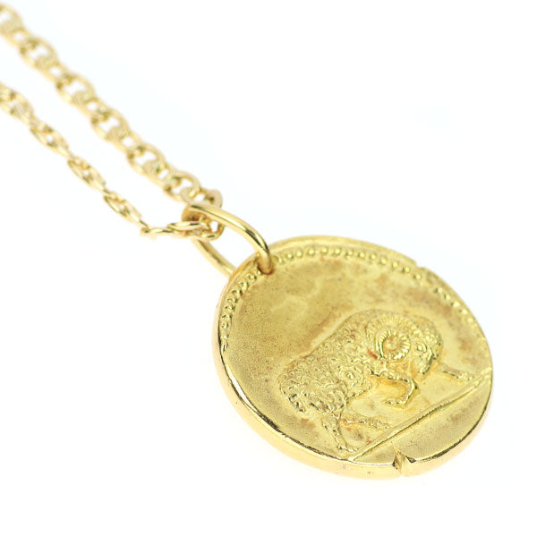 Van Cleef &amp; Arpels K18YG Pendant Necklace Zodiac Medal Arietis (Aries)《Selby Ginza Store》[S] [Polished like new] [Used] 