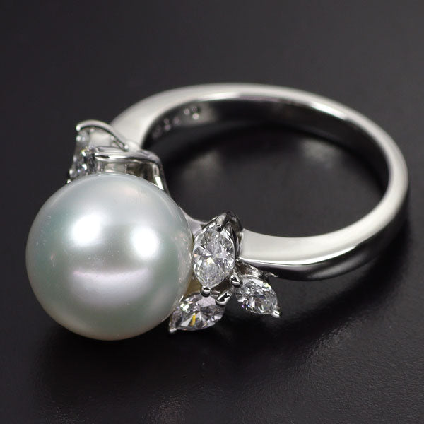 MIKIMOTO Pt950 White Butterfly Pearl/Pearl Diamond Ring 11.0mm D0.70 #11.0《Selby Ginza Store》【S Like New Polished】【Used】 