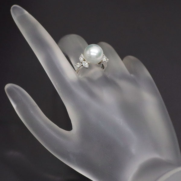 MIKIMOTO Pt950 White Butterfly Pearl/Pearl Diamond Ring 11.0mm D0.70 #11.0《Selby Ginza Store》【S Like New Polished】【Used】 