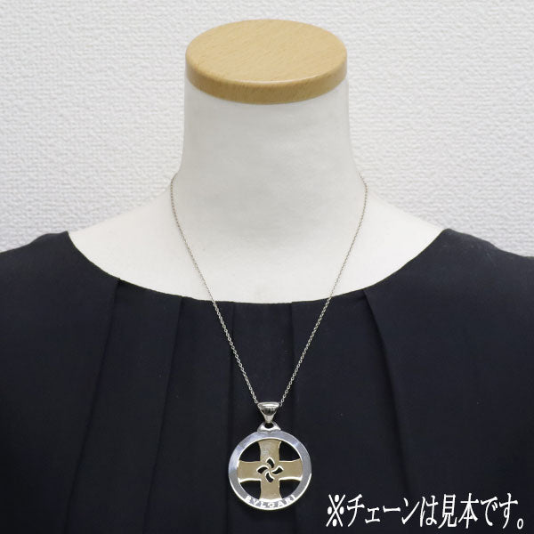 Bulgari K18YG/SS Pendant Top Tondo Cross 