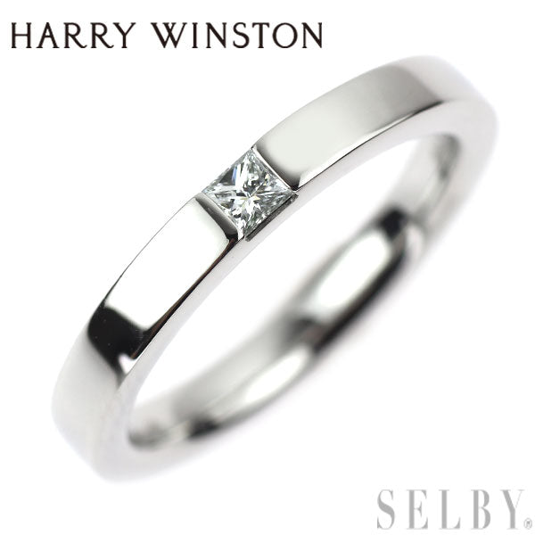 Harry Winston Pt950 Princess Cut Diamond Ring 