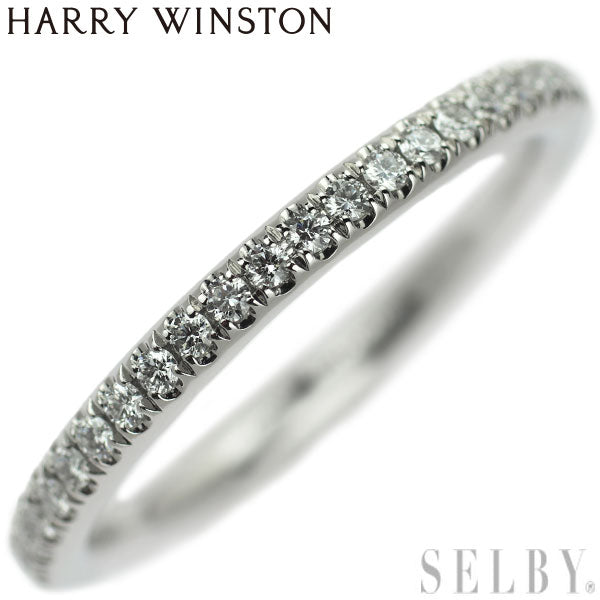 Harry Winston Pt950 Diamond Ring Micro Pavé Full Eternity 